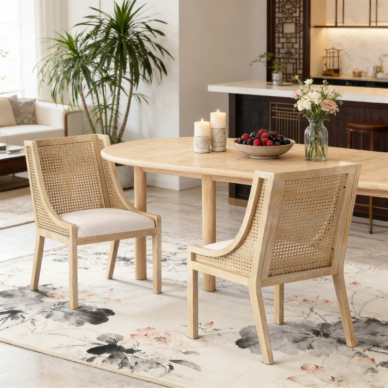 Chaise de salle à manger, ensemble de 2 (table non incluse), Beige