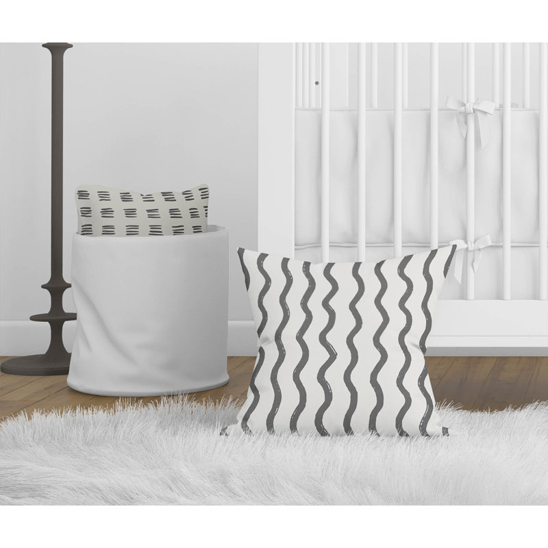 Coussin Wiggle Row, Ivoire/gris anthracite, H 20 po x l 20 po