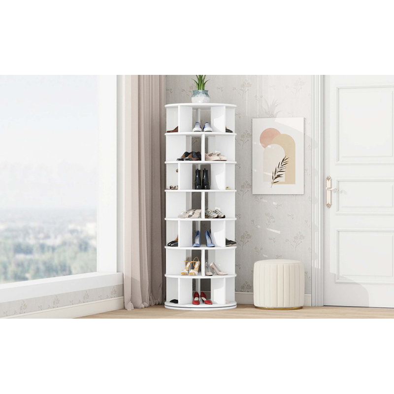 7- Tier Rotating Shoe Storage, White