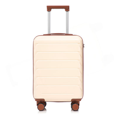 20 Inch ABS Hard Shell Travel Checked Luggage - Scratch Resistant Surface Four Multi-Directional Wheels,  With Combination Lock