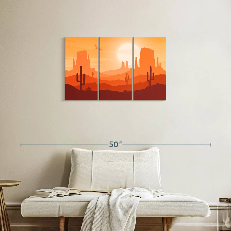 Lelar Simple Desert Landscape, 20" H x 33" W