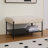 Upholstered Ottoman With Storage Shelf-616996786