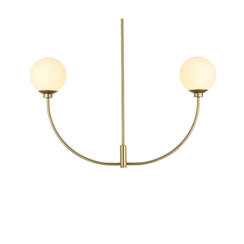 Lustre de 36 pouces en laiton Living District Nyomi, H 21 po x l 36 po x P 7 po, Laiton