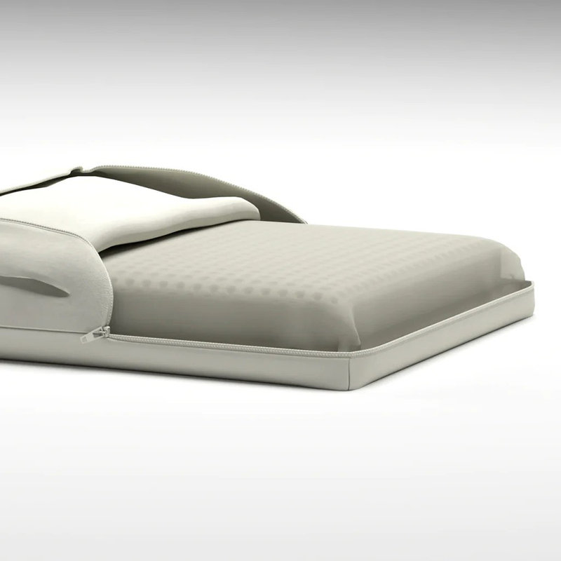 Nutan Low Profile Ventilated Memory Foam Pillow Stomach/Back Sleeper with Zipper System, Queen