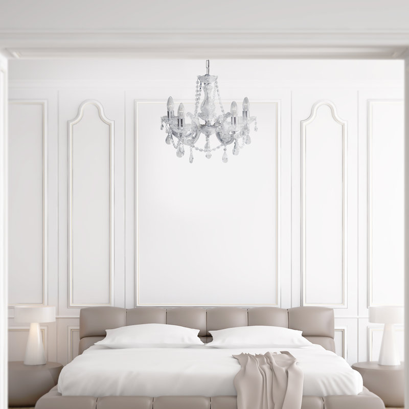 Kelly 5 - Light Candle Style Chandelier, Chrome