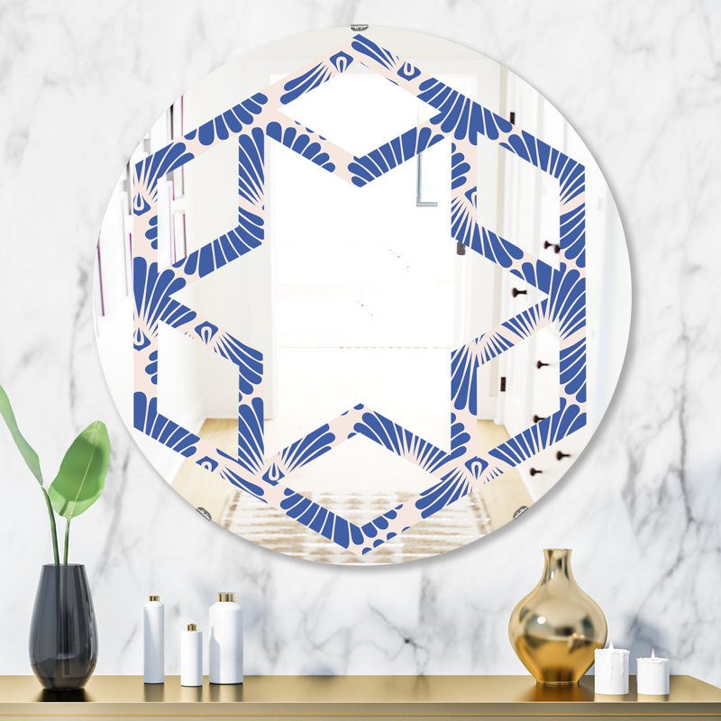 Miroir mural hexagonal à ondes stara, 31,5 po x 23,7 po
