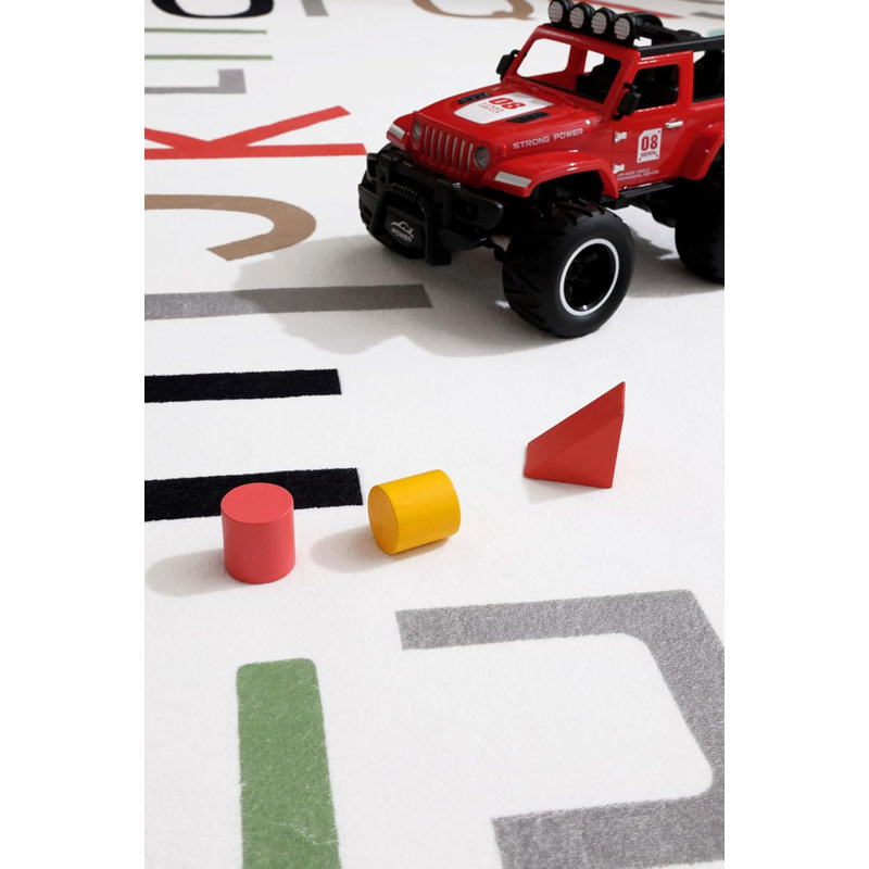 Machine Washable Area Rug With Non-Slip Backing, White