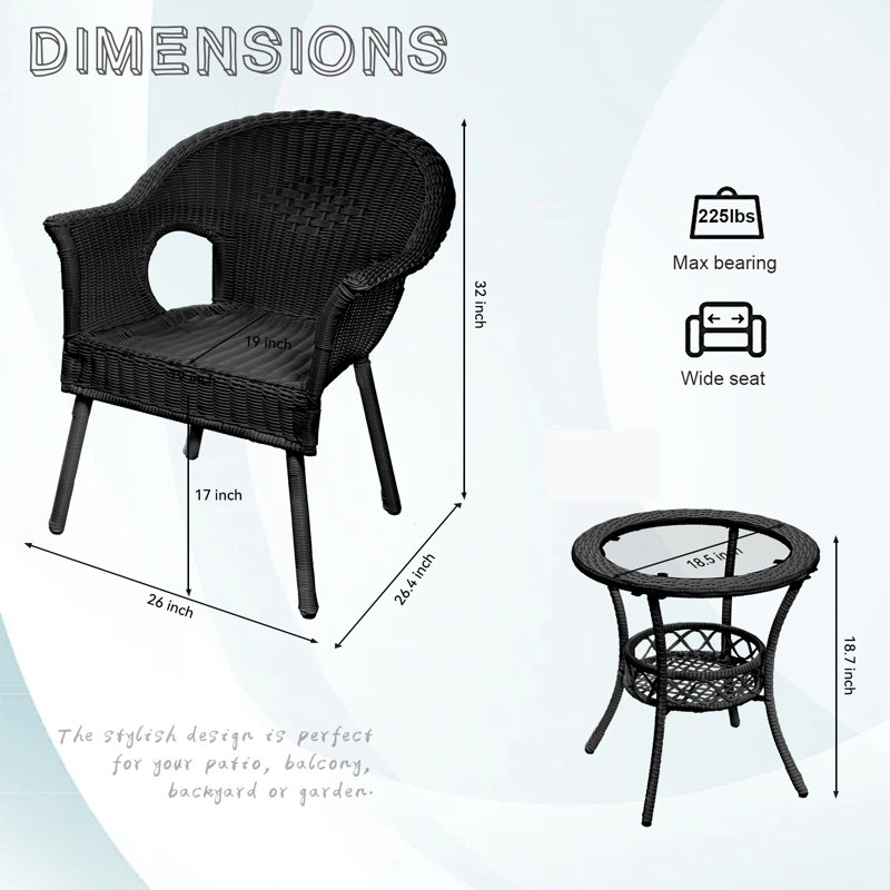 Fauteuil de salle à manger empilable Luxton, Noir