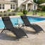 Ensemble de 2 fauteuils inclinables d'extérieur avec dossier réglable à 5 positions pour une utilisation en terrasse près de la piscine-639897040
