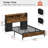 Antioch Bed Frame With Bookcase Headboard & 6 Storage Bedside Drawers, Storage Bed With Outlet & LED Light-1316629828