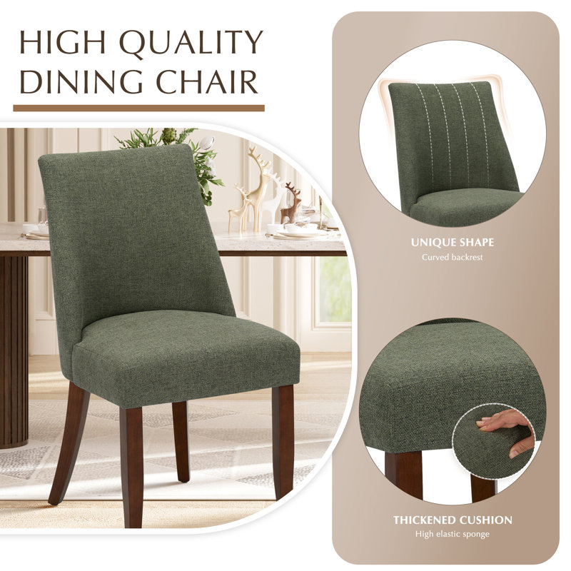 50.5cm H Foam Upholstered Upholstered Back Parsons Chair, Green