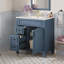 Meuble-lavabo avec lavabo en céramique, 2 tiroirs et tablette réglable-117983461