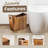 Solid Acacia Wood Decorative Waste Basket With Handles - Versatile Trash Can  for Home, Office, Bedroom & Bath-117164680-117164679