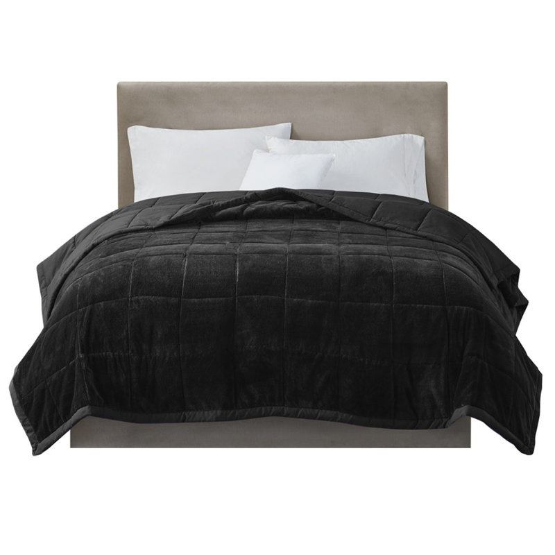 Couverture réversible en duvet Heiq Smart, L 89,99 po x l 65,99 po, Noir