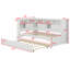 Lit de jour en bois avec tablettes de rangement, USB et lit gigogne