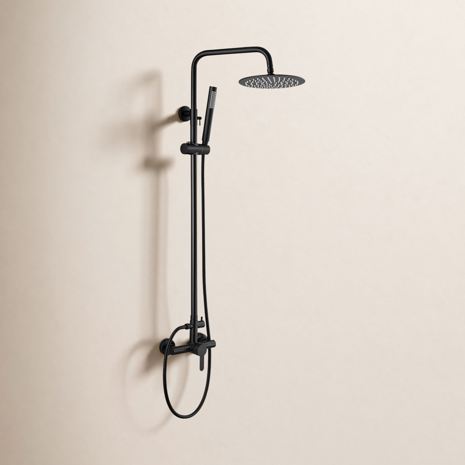 Liria Wall Mount Dual Function Shower, Matte Black