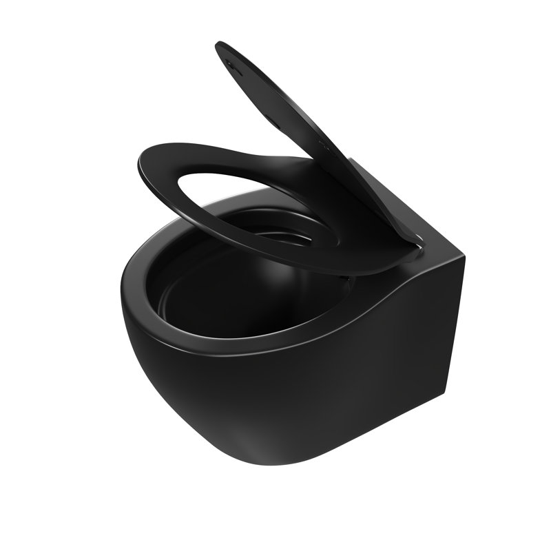 Liberty 1.6 GPF Elongated Wall Hung Toilets (Seat Included), Matte Black