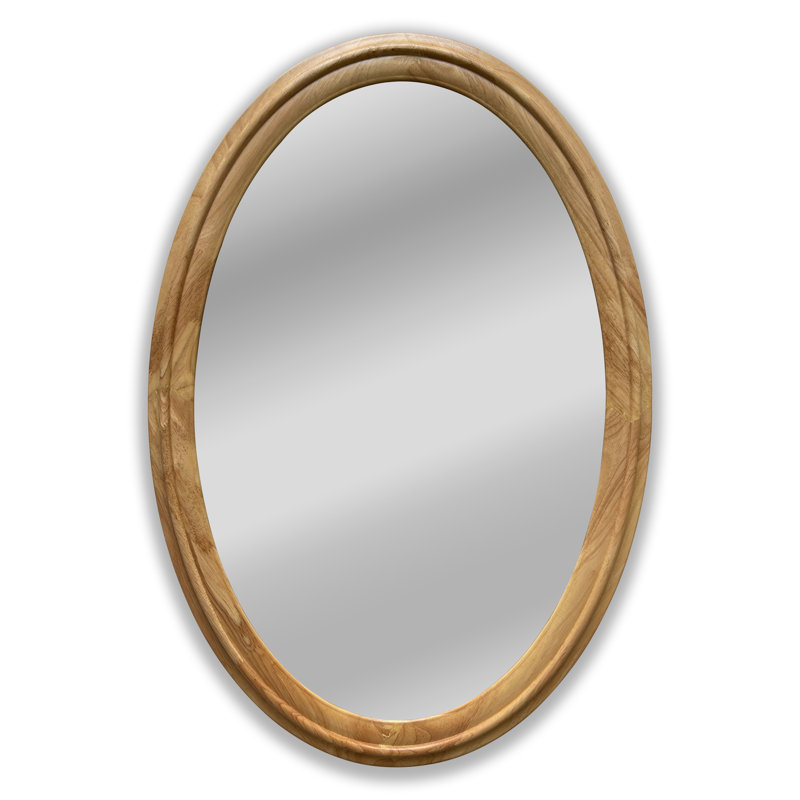Cythera Wood Oval Wall Mirror, 33.86" x 23.43"