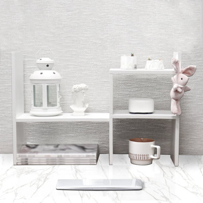 Rotatable White Desktop Organizer Shelf