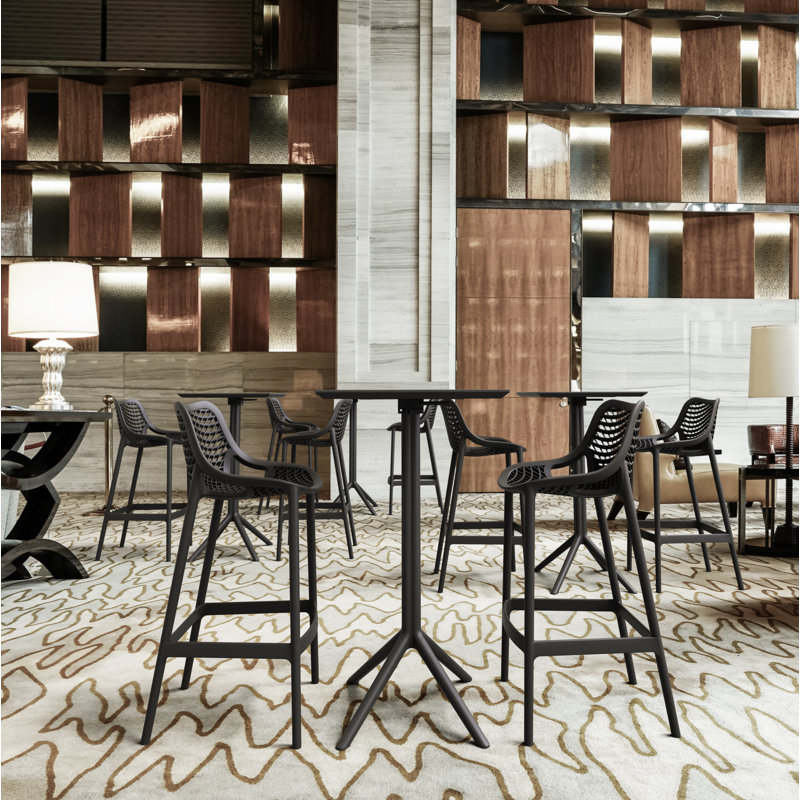Ensemble repas pour 2 personnes avec table carrée Asherton, Noir