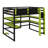 Modern Loft Bed with Integrated Workstation, Side Organization Rack, Multi-Tier Shelving, and Customizable RGB Ambiance-54803242