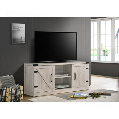 Salerno  58"W TV Stand With 2 Open Shelves And 2 Cabinets
