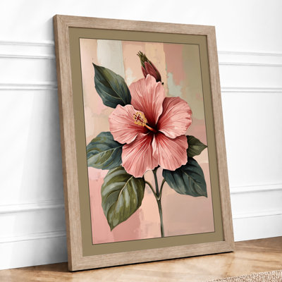 Pink Hibiscus Botanical - Framed Print