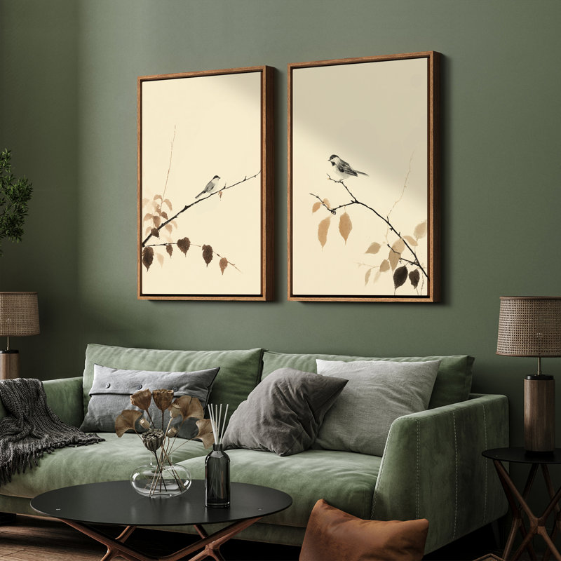 Art mural encadré, rétro, antique, classique pour chambre à coucher - 16 po x 24 po x 2 panneaux, H 24 po x l 16 po, Naturel