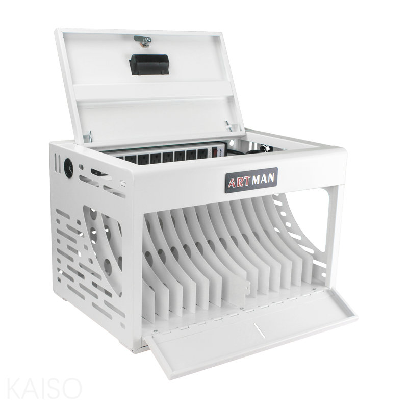 Station de charge de 16 appareils pour ordinateurs portables / tablettes, Blanc