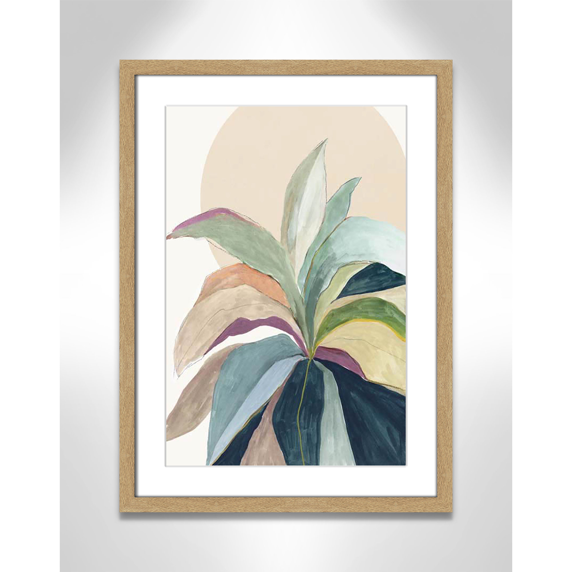 Sherbrooke Sunny Bright Leaves II by Asia Jensen Print, 23" H x 17" W x 1.25" D, Natural Woodgrain Single Picture Frame