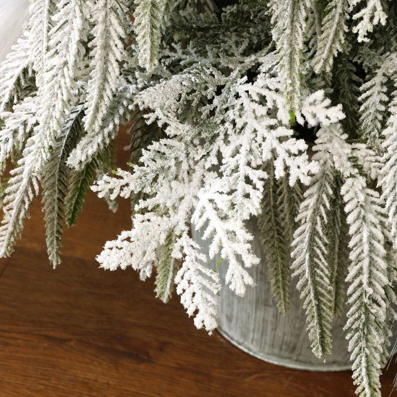 Arbre en pot artificiel illuminé 4 pi avec branches enneigées et douces