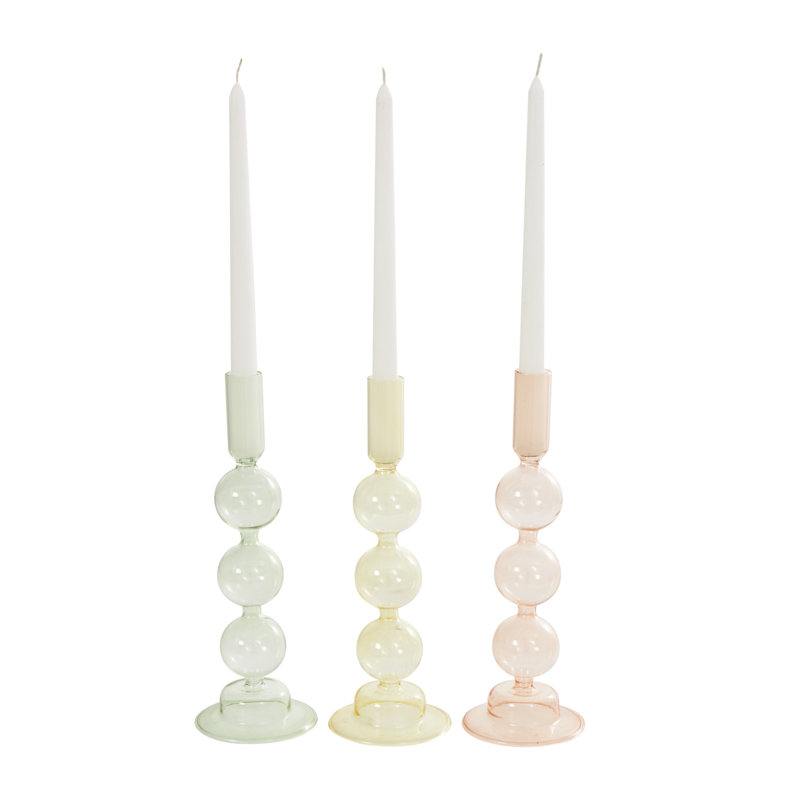 Bougeoir de table en verre Anij