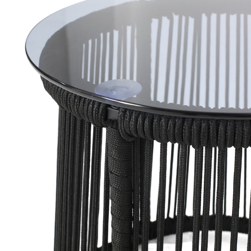 Berkshire Glass Top End Table, Black