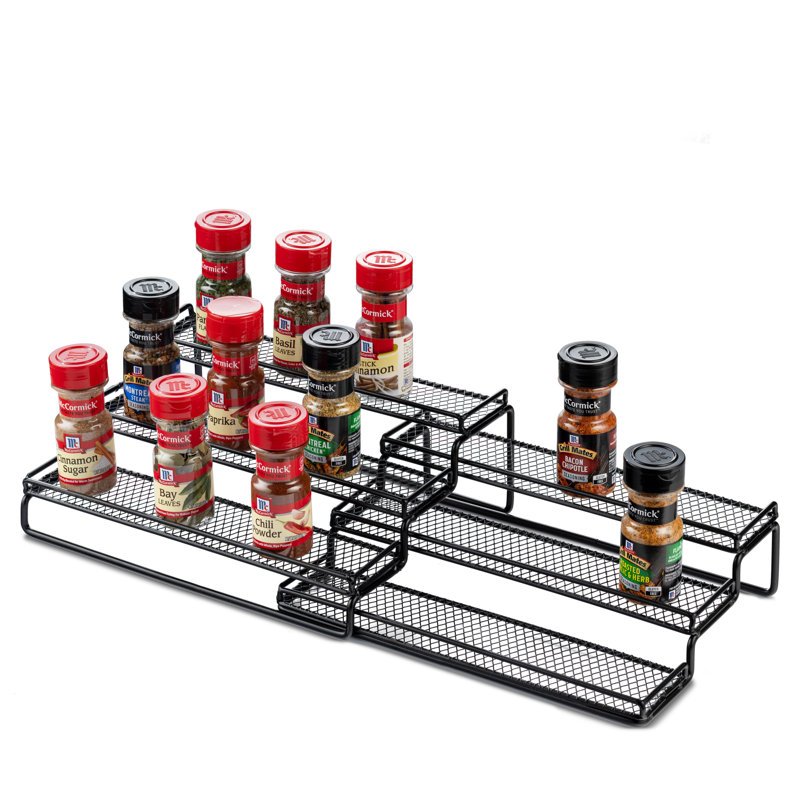Freestanding Spice Jar & Rack Set with Adjustable Racks