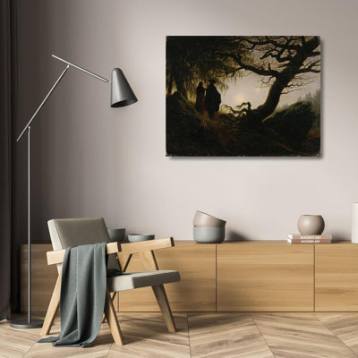 «Man and Woman Contemplating the Moon» par Caspar David Fried, art sur toile tendue avec châssis