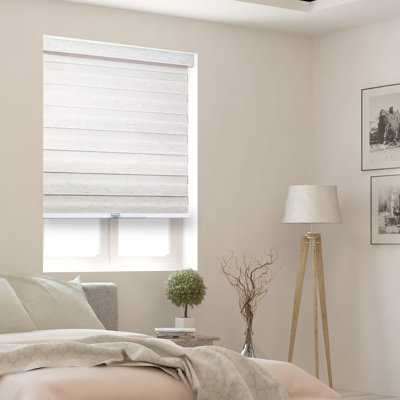Cordless Zebra Roller Shades – Light Filtering and Room Darkening Blinds - Dual Layer with Sheer and Solid Fabric Stripes - Modern Cassette Valance