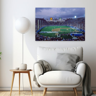 Spectators Watching Baseball Match Los Angeles Dodgers Los Angeles Memorial Coliseum Los Angeles California Usa Contemporary City Architecture Art