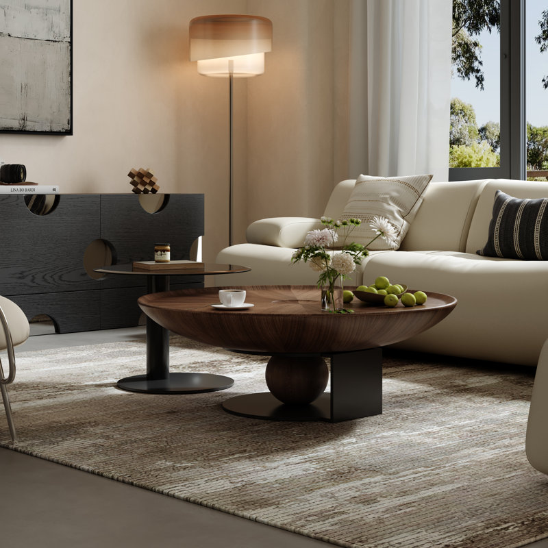 Marizela Wood Round Nesting Coffee Table