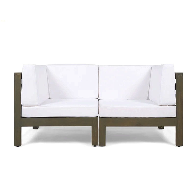 ENSEMBLE DE SIÈGE D'AMOUR 2 pièces, blanc, Blanc, Bois gris