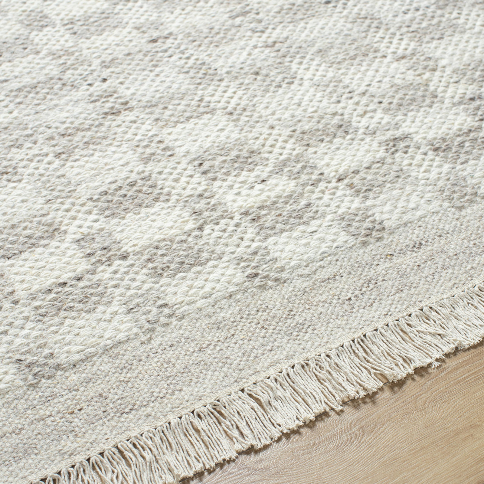 Lavande Hand-Woven Checkered Gray Rug, Runner 2'6" x 8'
