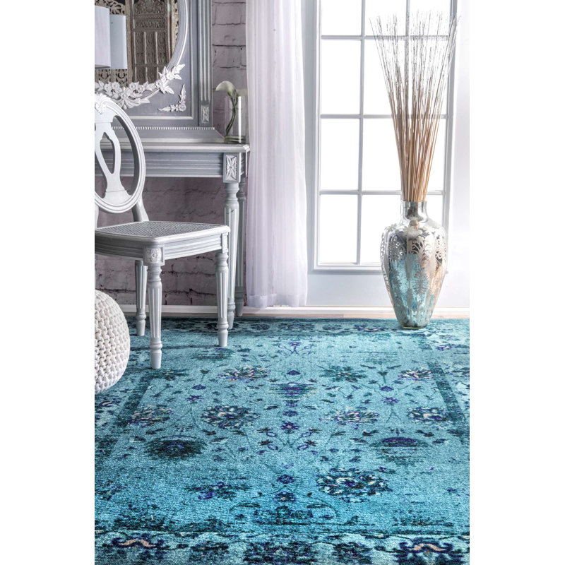 Tapis oriental turquoise Danyel, Rectangle 5 pi x 8 pi