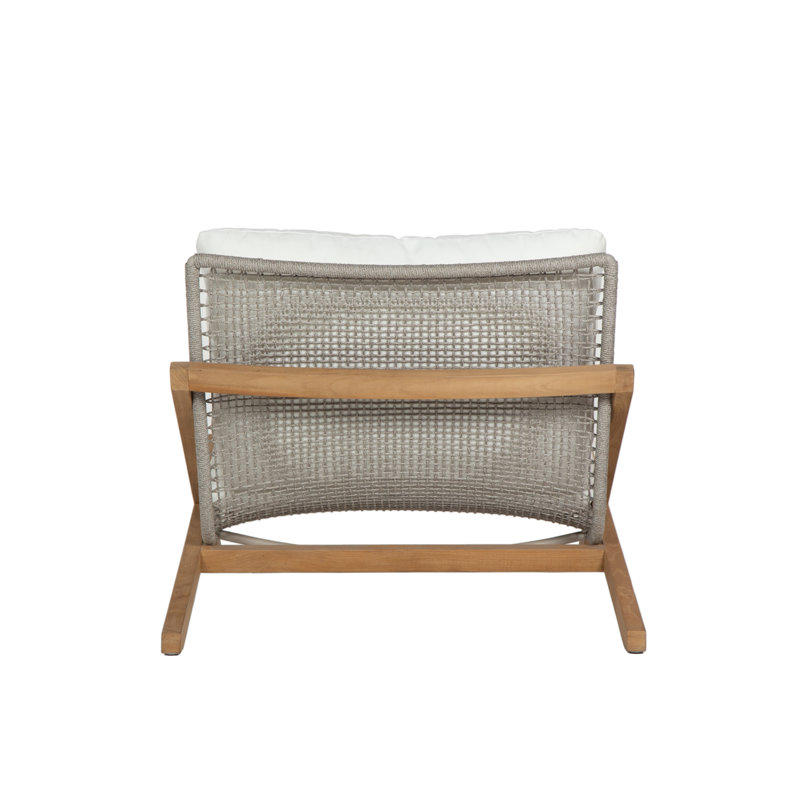 Outdoor Teak Lounge Chair, Brown, Stinson White