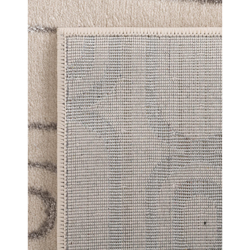 Latitude Run® Column Nikica Rug White and Silver, Square 10'