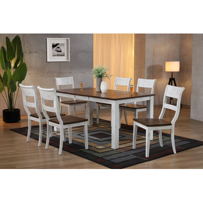 Chezney 6 - Person Solid Wood Solid Wood Top Four Leg Dining Set