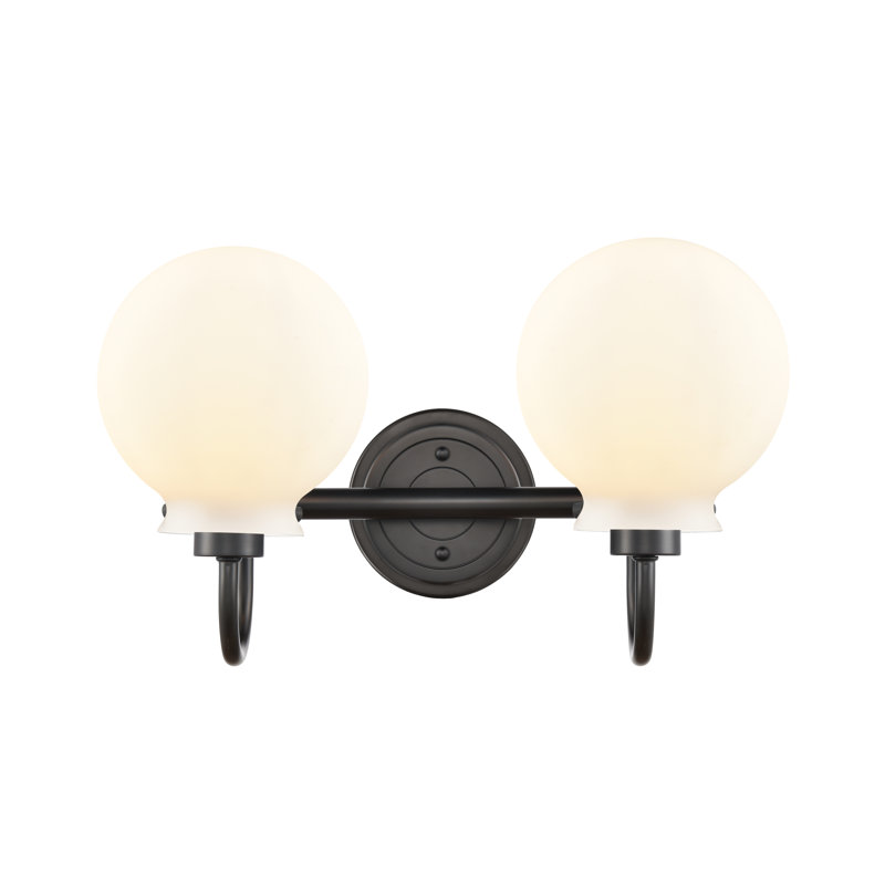 Éclairage pour meuble-lavabo à intensité variable 2 lumières amariyah, Blanc, Noir mat