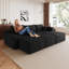 Canapé d'angle Cloud de 241 cm avec 2 poufs, canapé modulaire en forme de U, sans assemblage requis-1663726781