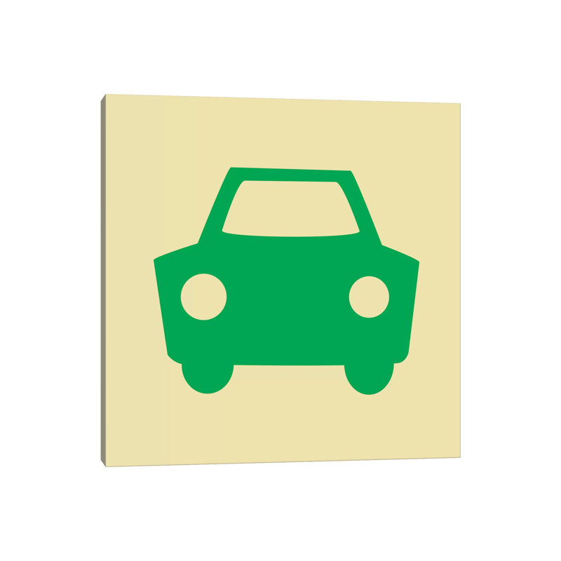 Beep Beep Green Car by 5by5collective - Wrapped Canvas Gallery-Wrapped Canvas Giclée, 45.72 cm H x 45.72 cm W