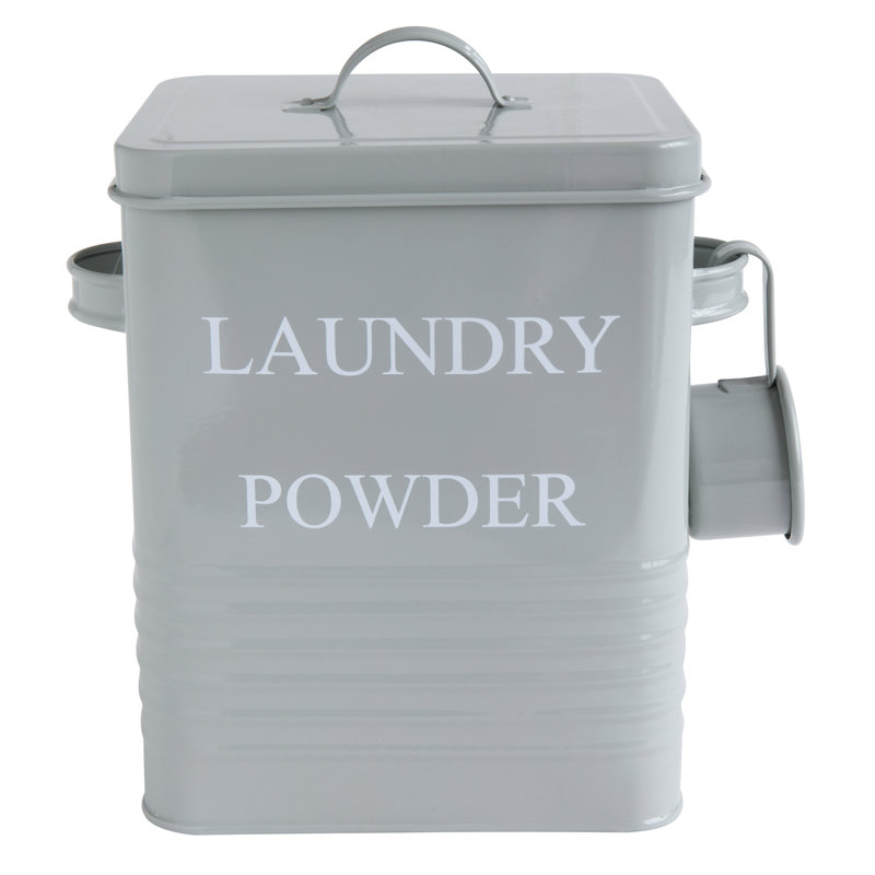 Metal Laundry Powder Container with Lid and Scoop