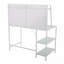 Bureau contemporain Tier, métal blanc et verre givré-1130465297
