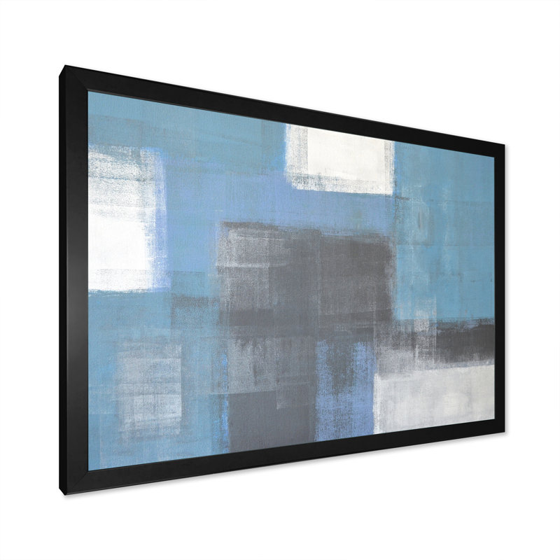 «Gray Meets Blue Modern Art II», reproduction de Marmont Hill, Toile avec cadre noir, H 8 po x l 12 po x P 1 po